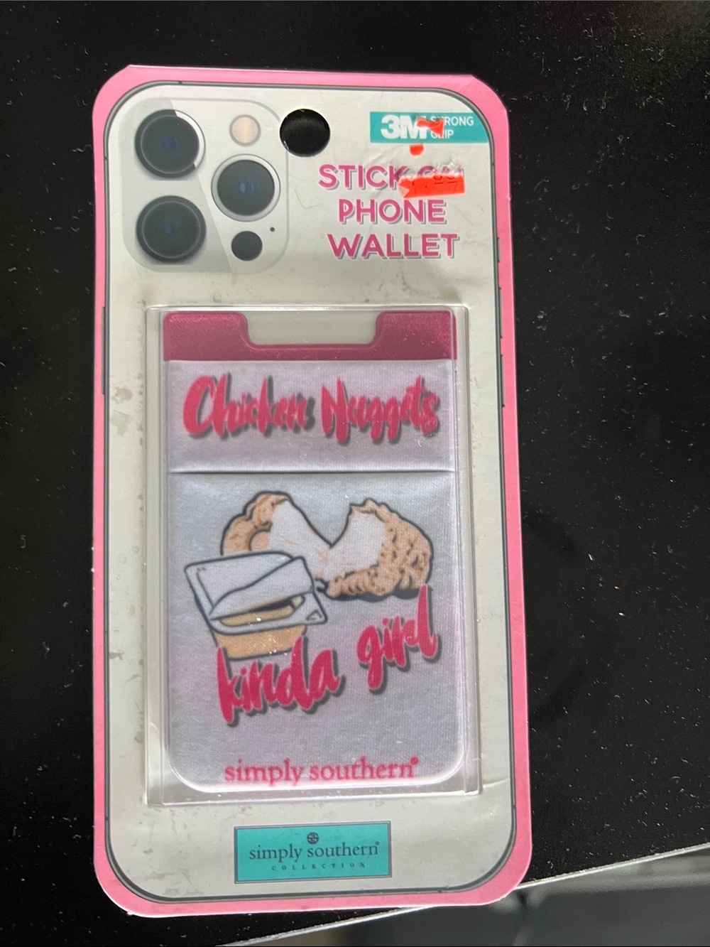 Simply Southern Pink Chicken Nuggets Kinda Girl Sticky Phone Wallet